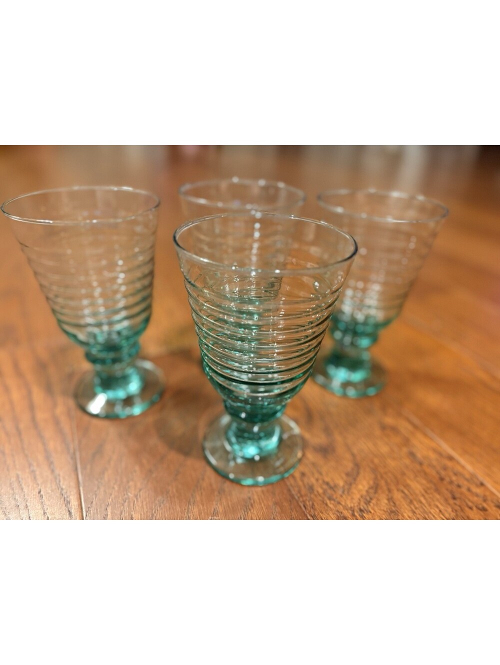 Vintage Libbey Sirrus Spanish Green Water Goblets - SET OF 4